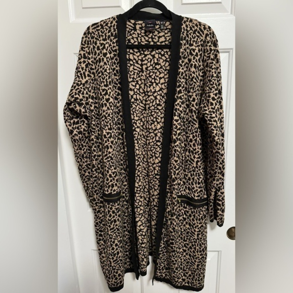 Rafaella Leopard Print Open Cardigan